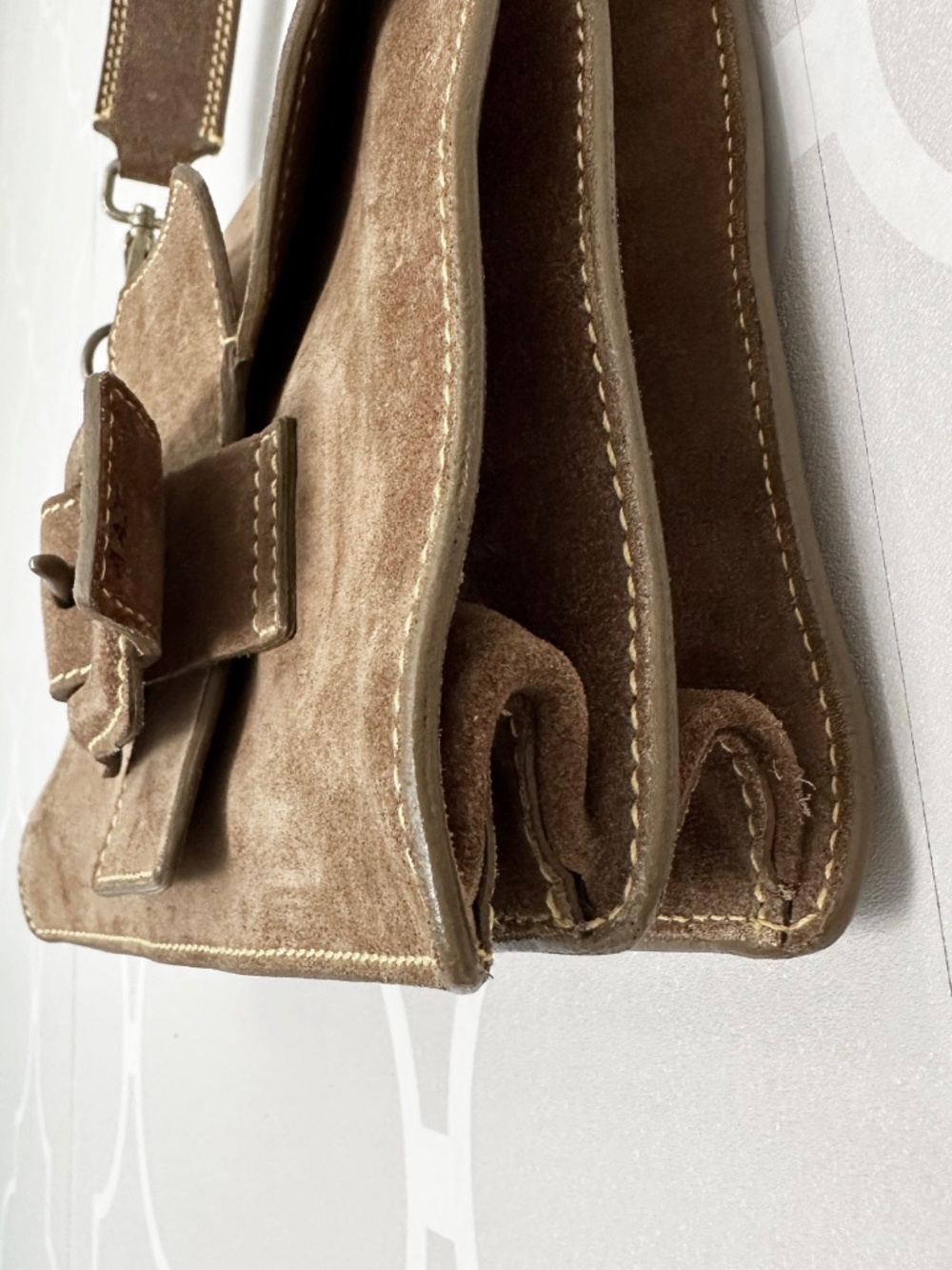 NWOT Vintage Miu Miu Brown Suede Buckle Shoulder Bag Y2K - Picture 14 of 14